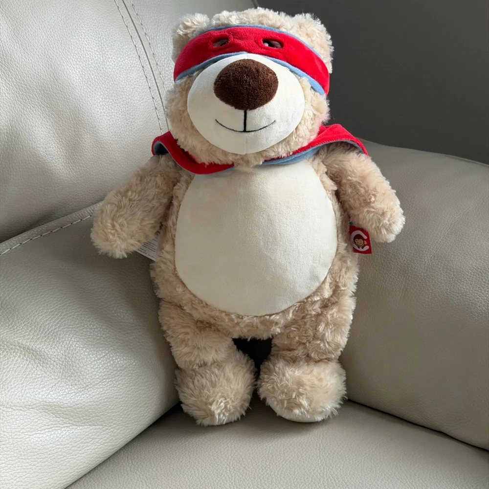 Cubbies Cubbyford Hero Plush Bear with Red Cape-Embroidery Belly